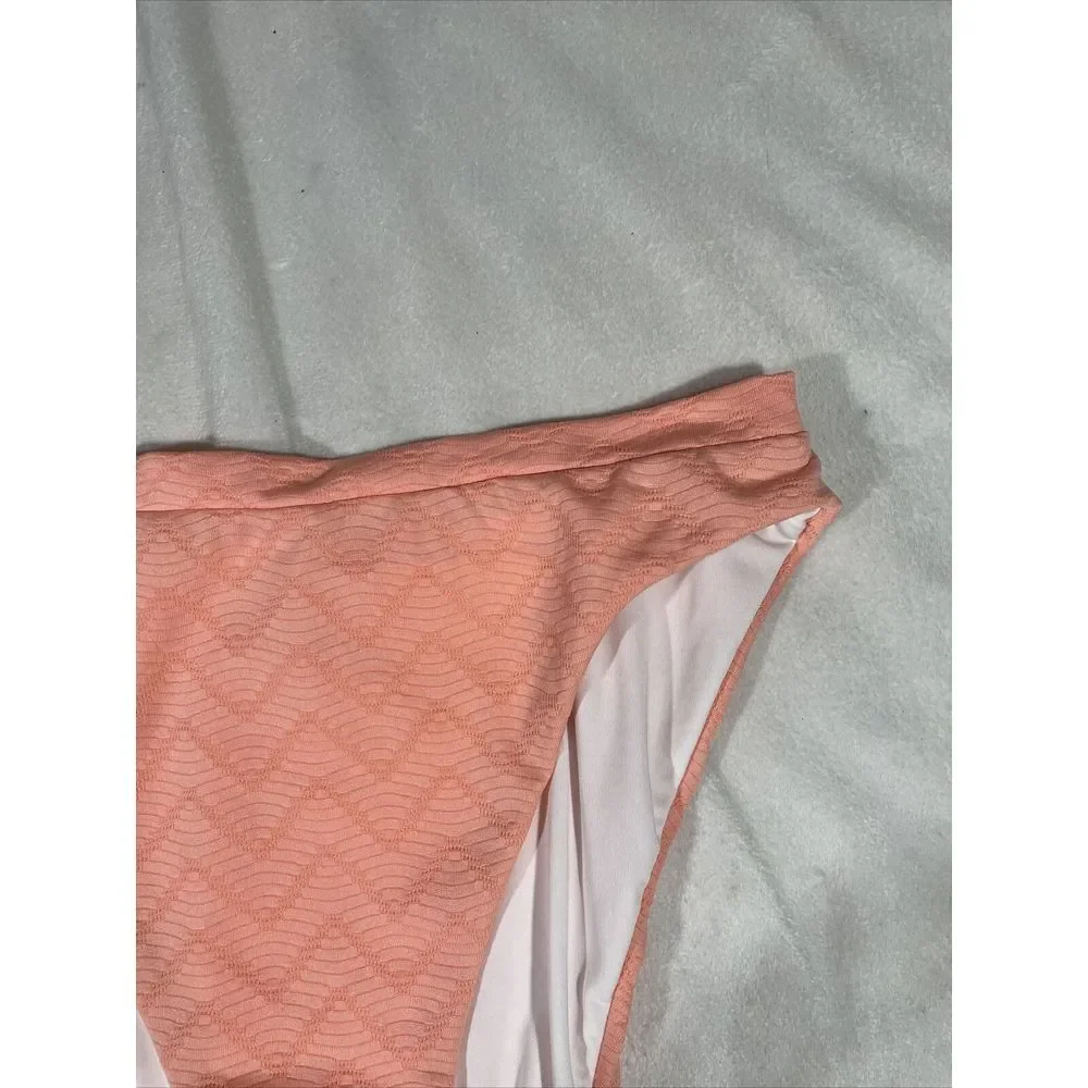 NEW $54 Becca French Cut Bikini Bottoms in Salmon Pink [‎ Large ] #4117